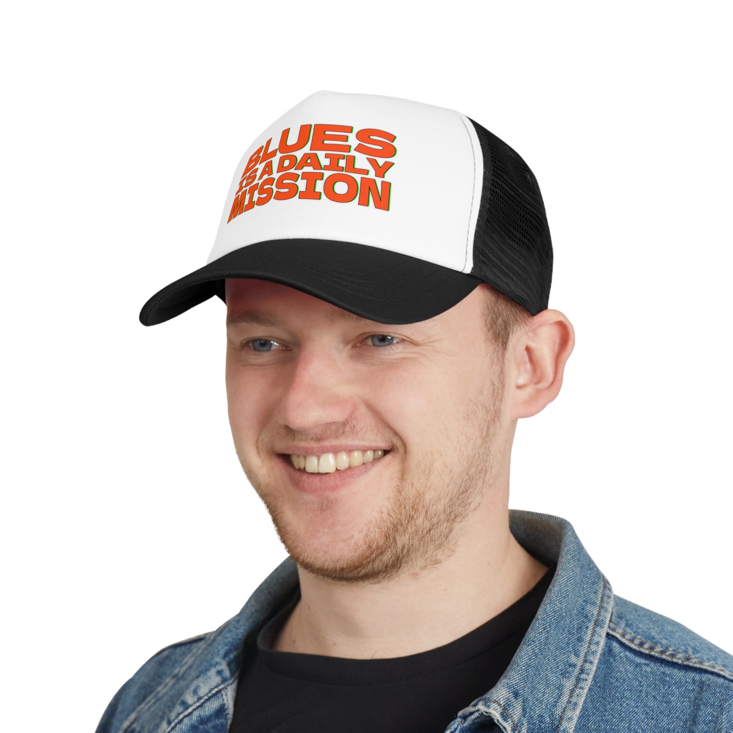 Blues is a daily Mission - Mesh Cap – Stylish Trucker Hat for Music Lovers - Cappellino con visiera LifeStyle