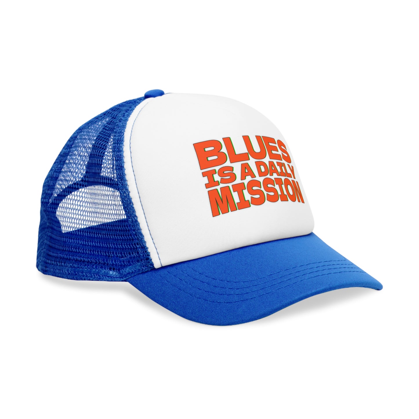 Blues is a daily Mission - Mesh Cap – Stylish Trucker Hat for Music Lovers - Cappellino con visiera LifeStyle