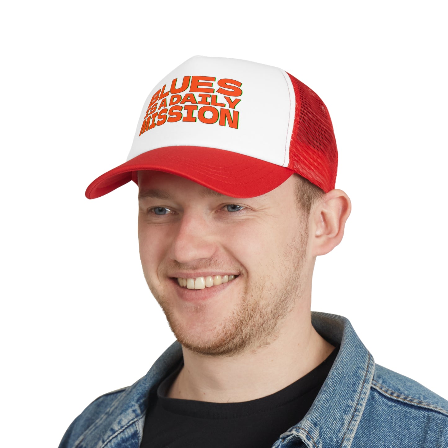 Blues is a daily Mission - Mesh Cap – Stylish Trucker Hat for Music Lovers - Cappellino con visiera LifeStyle