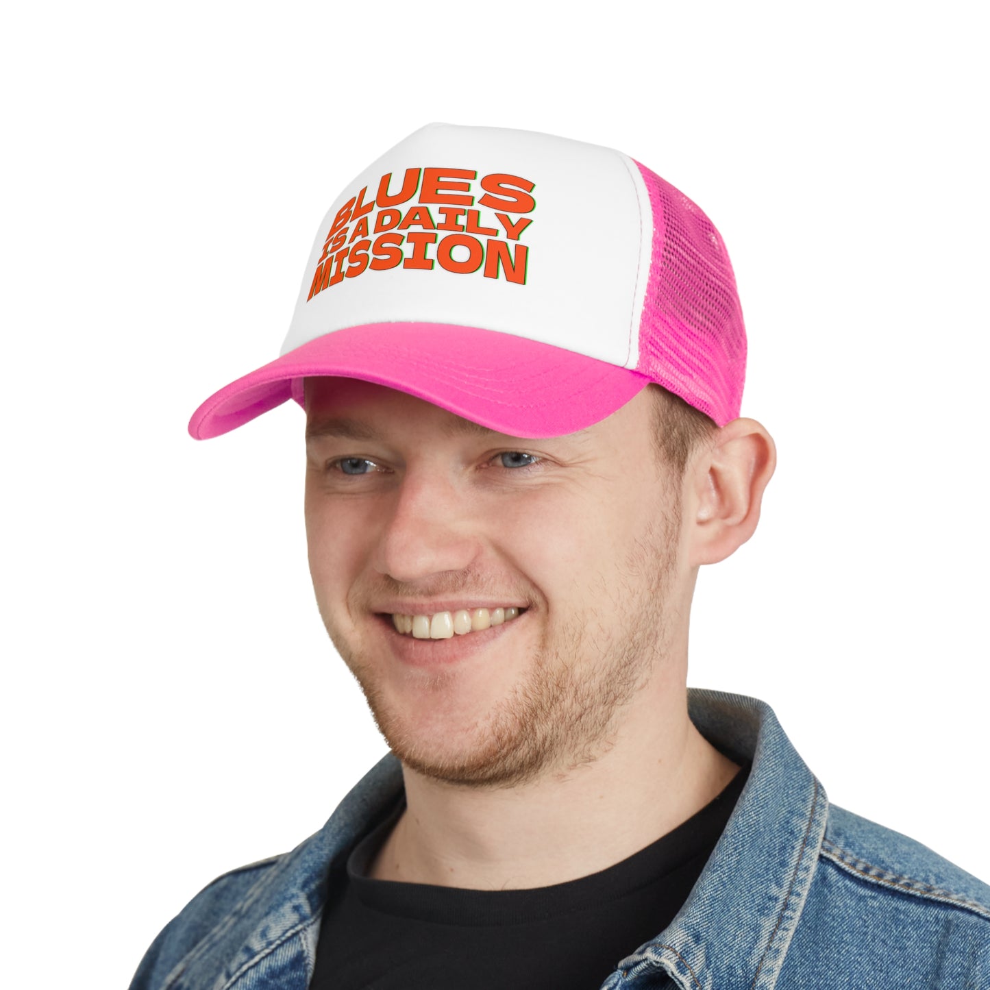 Blues is a daily Mission - Mesh Cap – Stylish Trucker Hat for Music Lovers - Cappellino con visiera LifeStyle