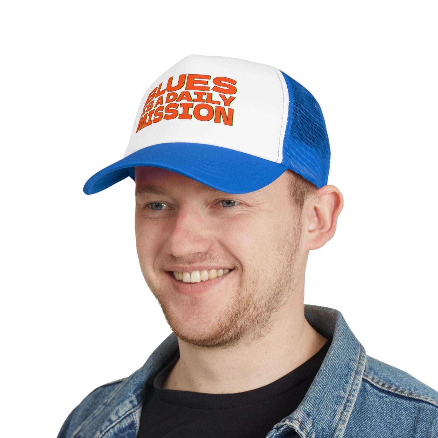 Blues is a daily Mission - Mesh Cap – Stylish Trucker Hat for Music Lovers - Cappellino con visiera LifeStyle