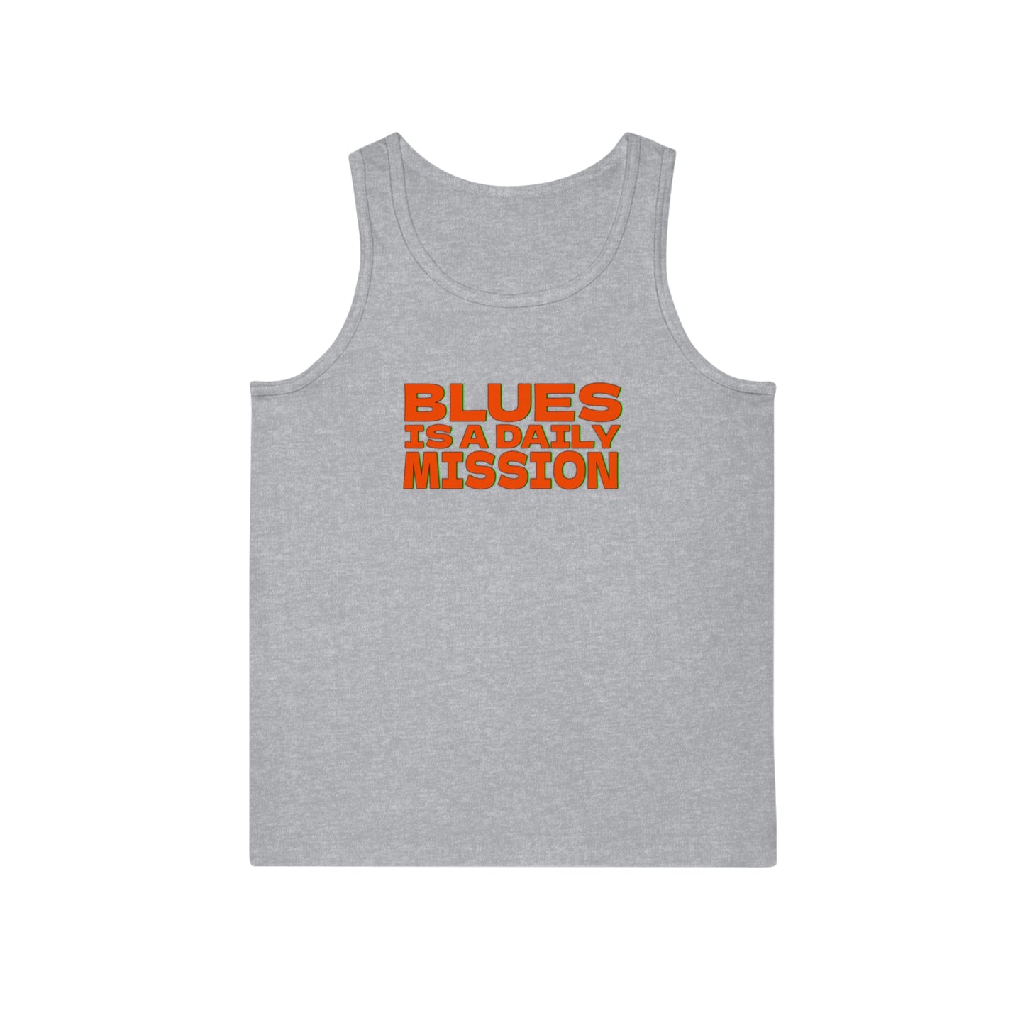 Canotta - Tank Top 'Blues Is a Daily Mission' Graphic Tee - Casual Summer Wear for Blues Lovers