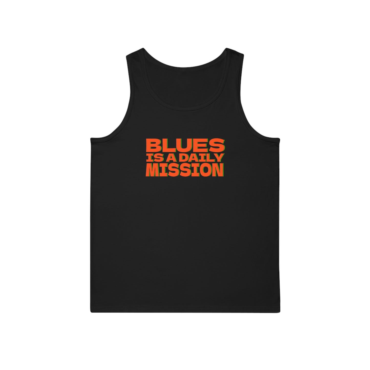 Canotta - Tank Top 'Blues Is a Daily Mission' Graphic Tee - Casual Summer Wear for Blues Lovers