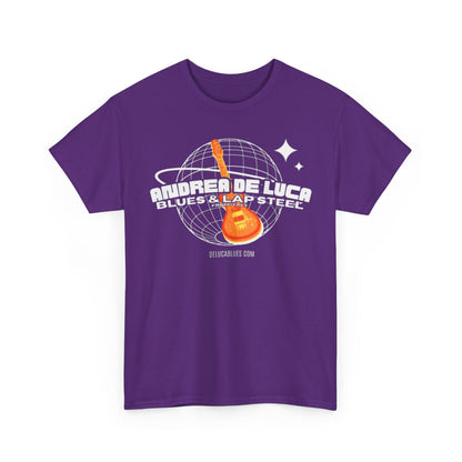 Guitar Globe Tee — Retro Orange Electric Guitar Graphic