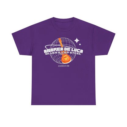 Guitar Globe Tee — Retro Orange Electric Guitar Graphic